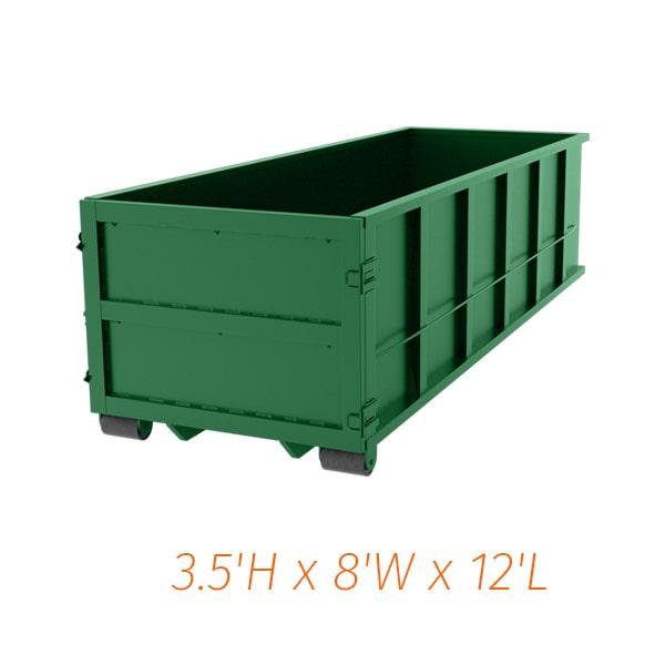 many companies offer scheduled pickups for ten yard dumpsters, either on a weekly, bi-weekly, or monthly basis